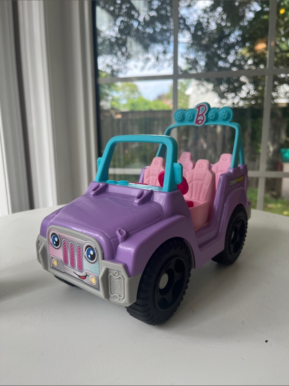 Little People Barbie Purple, Pink & Teal Convertible Play Jeep
